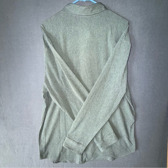 01.ALGO Sage Green PERFORMANCE quick dry stretch UPF 40+ Button Down Shirt XL - Picture 10 of 13